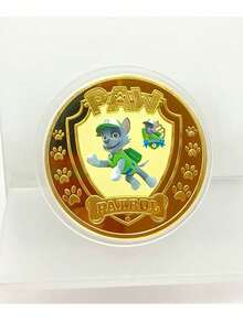 5pcs Cartoon Paw Patrol Character Badges (, Rocky, Rubble, Zuma, Chase) Commemorative Coins, Collectible Decor For Cabinet, Desk, Party, Holiday Gifts - Multicolor - View 12