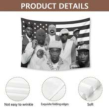 Rapper Tyler Tapestry The Creator Art Music Album Cover Poster Flag For Room Aesthetic Living Room Bedroom Party Decorations College Dorm Decor - Pink - View 7