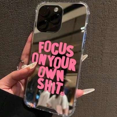 Focus On Your Own Pattern Mirror Anti-Fall Sleeve Phone Case Compatible With IPhone 13/11/17/16/14/15/15pro/15 Plus/15 Promax/7plus/8plus/X/Xs Max/Xr/11pro/12pro/13pro/14pro/12mini/13mini/11promax/12promax/13promax/14promax/14plus/17pro/17Air/6/6s Plus/7/8/16Pro/16plus/16promax/Se2/17promax