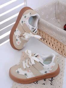 新款百搭休闲鞋、时尚运动鞋、可爱卡通印花公主鞋、舒适柔软学院风童鞋