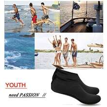 Unisex Water Shoes Slip On Aqua Socks Swim Surf Diving Yoga Exercise Reef Shoes - màu đen - Xem 7