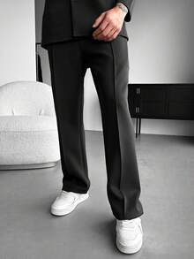 男士休闲复古运动裤 - 黑色 - 查看 2