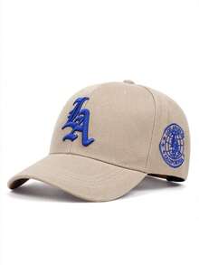 1顶简约个性新款棒球帽（洛杉矶字母款），侧面绣有大型地图图案，适合男士休闲街头风、滑板、嘻哈以及女士户外骑行，休闲装饰遮阳帽，可调节时尚遮阳帽 - LA地球 - 查看 6