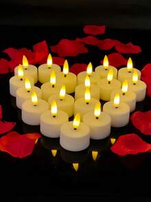 Conjunto de 6/12/24 velas de chá sem chama com controle remoto de 10 teclas e temporizador de 24 horas. Velas realistas com pavio 3D para decoração de casa, encontros românticos, casamentos, Natal, festas, presentes de Dia dos Namorados e aquecedor de velas. - Branco - Ver 8