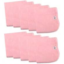 HonestBaby - Paquete de 10 paños de Rizo en Caja de Regalo, 100% algodón orgánico para bebés y niñas, Paquete de 10 Unidades, Color Rosa Claro, Talla única(Una talla Paquete de 10 Rosa Claro) - Multicolor - Ver 3