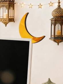 1/2 Stück Halbmond Tischdekoration für Eid Mubarak, goldener Ramadan dekorativer Halbmond als Tischmittelpunkt, islamisches Fest Heim- und Büro Tischdekoration, festliche Atmosphäre Beleuchtung - Verschiedenfarbig - Übersicht 8