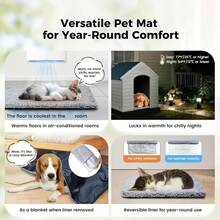 1pc Self-Heating Pet Pad, Comfortable Dog/Cat Cage Mat, Warm Cushion For Indoor/Outdoor Use, Thermal Insulation Pet Bed Mat - Light Grey - View 7