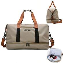 1pc Separate Dry & Wet Travel Bag, Large Capacity Casual Outdoor Luggage Handbag, Korean Version Sports Gym Bag, Yoga Bag With Shoe Compartment, Foldable Suitcase, Men Canvas Travel Bag With Shoe Area, Large Capacity, Waterproof Gym Tote Bag For School School Accessories School Stuff