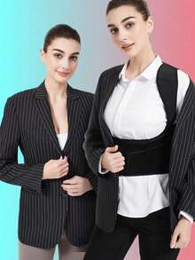 Corrector de postura para espalda (2025), nuevo, 1 pieza, para mujeres y hombres, enderezador de espalda, corrección de escoliosis y joroba, soporte de hombro totalmente ajustable, corrector de columna, entrenador de postura ajustable, accesorios de gimnasio, fajas lumbares. - Negro - Ver 7