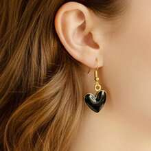 Women Stud Earrings - Black - View 3
