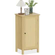 Mesa de noche de granja, Mesa de comedor de 16 pulgadas con cajón para el dormitorio, Mesa de extremo de madera moderna Boho, Mesa de acento de almacenamiento con piernas resistentes para la sala de estar, Habitación - Marrón - Ver 7