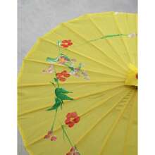 Paraguas de bambú decorativos para bodas en paquete único, adecuados para decoraciones y accesorios de bodas y vacaciones, paraguas de novia tradicionales hechos a mano, elegantes accesorios para fotografías y fiestas - Mostaza Amarilla - Ver 3