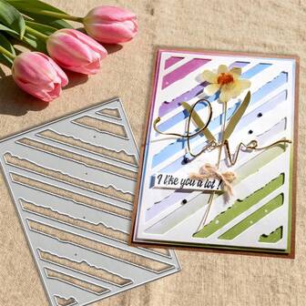 Metallskärverktyg för kreativ bakgrund, DIY scrapbookingalbum och präglingsschabloner, verktyg för att göra gratulationskort, pappersskärningshantverk, mallar för presentkortstillverkning