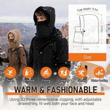 Balaclava Fleece Ski Mask For Men Women With Face Cover Water Repellent Windproof For Extreme Cold Weather Skiing Motorcycle - Brown - View 4