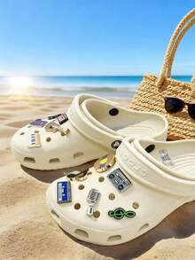 镂空木屐配饰新款新奇洞洞鞋花饰，Pims镂空木屐>Acesoir精致小众配饰Zhibi星星装饰金属音乐系列镂空木屐配饰，男女皆宜，甜美酷炫风格适合音乐爱好者（精致时尚镂空木屐别针>女士11件套） - 彩色 - 查看 4