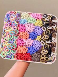 300 件/套彩色基本发带、弹簧装饰发带、发圈、发夹，适合女孩日常使用 - 彩色 - 查看 9