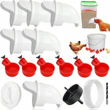 四口自动喂鸡器,包含4个塞子和1个开孔器,耐候可重复使用重力式喂鸡器套装,适用于水桶、圆桶、箱子、食槽等。 - 彩色 - 查看 13