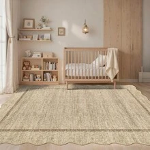 Modern Home Decor Simple Living Room Area Rug Non Slip Thin Bordered Entrance Runner Rug Non Shedding Low Pile Mat Throw Rug Easy To Clean Stain Resistant Carpet Printed Washable Soft Floorcover For Dinning Room Kitchen Laundry Bathroom Bedroom - Linen - View 3