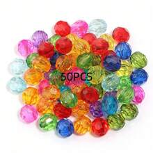 20-200 hạt acrylic tròn, nhiều màu sắc, bóng, dùng làm hạt đệm rời cho việc làm trang sức DIY như vòng tay, dây chuyền, bông tai. - phần tròn - Xem 17