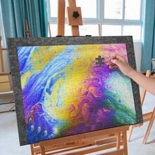 Foldable Puzzle Board Felt Mat With 4 Sorting Trays, Suitable For Puzzles Up To 1000 Pieces, Protective Mat Designed For Puzzling - Dark Grey - View 5