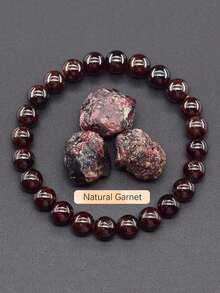 8mm Sunstone & Agate Crystal Beaded Handmade Bracelet - Stone Bracelet - View 15