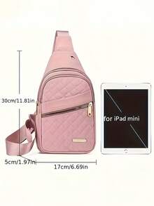 休闲胸包，带拉链，可调节斜挎包，纯色绗缝腰包，大容量单肩邮差包，轻便防水，男女皆宜，适合度假旅行、露营、徒步、骑行、健身房锻炼及日常使用，旅行必备配件