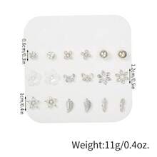 9pcs/Set Fashion Flower Leaf Butterfly Stud Earring Set For Girls Classical Heart Earrings Friendship Jewelry Gifts Party Graduation Gift - Multicolor - View 10