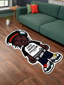 1 件装柔软毛绒仿羊毛地毯，独特卡通人物设计 - 舒适的卧室、沙发或家居装饰垫。这款地毯可用作沙发垫、客厅地垫或趣味房间装饰。它采用柔软蓬松的 Vibran 面料制成。 - 彩色 - 查看 1