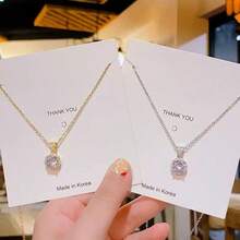 Fashionable Light Luxury Full  Round Pendant Titanium Steel Necklace For Women, Elegant And High-End Clavicle Chain - Multicolor - View 1