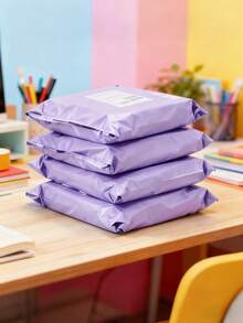 50个/10个装加厚防水纯色包装袋，简约百搭，适用于学校、办公室、返校季运输和邮寄、男士生日礼物、情人节礼盒、男士礼品盒、男士礼物、批量礼品袋、礼品袋、情人节、圣诞节礼物 - 淡紫色 - 查看 3