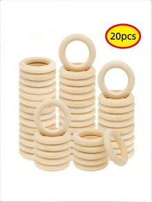 10/20个天然木环，适用于工艺品制作、DIY编织，未加工木环，吊坠连接器，直径55毫米/2.2英寸 - 卡其色 - 查看 8