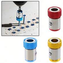 6pcs Universal Anti-Slip Magnetic Bit Holder, Alloy Blue/Yellow/Red Magnetic Rings For Steel Magnetic Bit Fixation - Blue Red Yellow - View 4