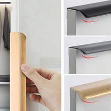 Modern Minimalist Edged Wardrobe Cabinet Door Handle, Black Shoe Cabinet Wine Cabinet Invisible Pull Handle, Hidden Drawer Pull Handle - Multicolor - View 1