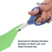 Westcott 55846 - Tijeras escolares de 7 pulgadas, multiusos, para manualidades, regreso a la escuela, suministros para el aula, rojo/gris, paquete de 2(Gema azul) - Multicolor - Ver 6