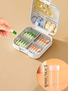 2/1pc Plastic Sealed Medicine Box, Convenient Divided Storage Container With Lid, Mini Organizer, Portable Travel Pill Case, Essential Household Medicine Storage, Compact And Portable For Easy Storage, Divided Compartments - Multicolor - View 10