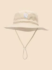 1 chiếc mũ tai bèo dễ thương cho bé - Mũ vành rộng chống nắng với các chữ cái thêu từ A-Z, dây đeo cằm có thể điều chỉnh, thích hợp cho bãi biển và các hoạt động ngoài trời hàng ngày. - Màu be - Chữ vá - Xem 66