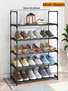 1pc Simple Multi-Tier Shoe Rack With Dust-Proof Storage Shelf, Space-Saving Organizer For Entryway, Bedroom, Dorm, Office, Under Desk, Sturdy Metal Frame, Multifunctional Shelving Unit Perfect For Home Organization And Footwear Display - Multicolor - View 9
