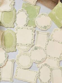 30张/盒 简约创意压纹便签本，DIY装饰工艺材料，节日礼物，个性化剪贴簿文具，返校必备 - 彩色 - 查看 3