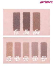 Peripera K-Beauty SPEEDY SKINNY 眉彩，眉毛造型凝膠，超細刷頭，輕鬆打造精緻眉妝，防水、持久且防暈染，眉毛造型液，眉毛填補，豐盈眉毛凝膠 - #08 Mocha Ash - 查看 8