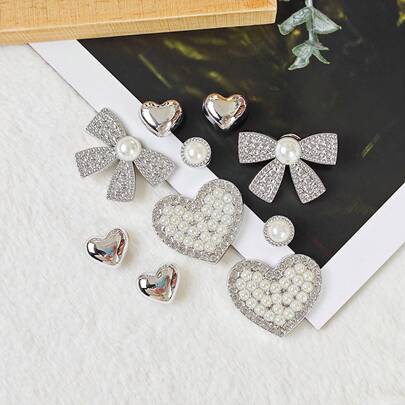 10pcs DIY Shoe Decoration Charms - Shiny Bows, Flowers, Butterflies, Non-Metal Lightweight Material, Y2K Fashion Versatile Cute Unisex, Suitable For EVA Beach Shoes, Sandals, Detachable Shoe Decor, Holiday Gift