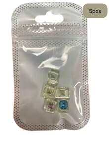 5pcs Transparent Ice Sugar Rhinestones 2025 New Colorful Crystal Nail Diamonds Square Nail Art Decorations - Multicolor - View 4