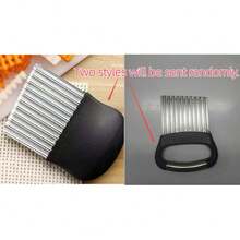 Stainless Steel Crinkle Cut Potato Slicer, Manual Wavy French Fry Cutter With Ergonomic Handle, Kitchen Gadget Tool For Vegetable Chips