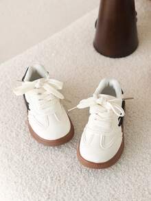 1双儿童鞋，新款春秋季女童运动鞋，男童休闲运动鞋，透气软底防滑跑步鞋 - 米色 - 查看 4