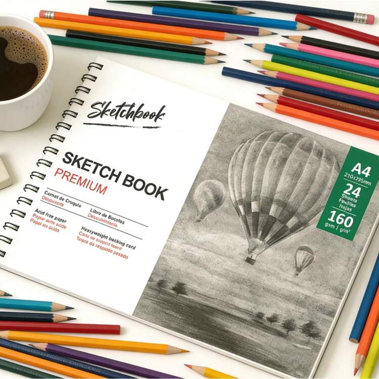 DOMUUH Large A4 Spiral Art Sketchbook With Thick Paper & Heavy-Duty Binding - Heavy-Duty Cover Artist Drawing Book For Pencils, Pens, Markers - Ideal For Pencil, Charcoal, Pastel - For All Artists, Students, Hobbyists (Ideal Art Gift) - A4 - View 3