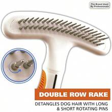 GYJ  WAHL - Rastrillo combinado 2 en 1 para mascotas de doble  con hoja de pelo para perros o gatos de la marca utilizado por profesionales modelo 85842482 - Orquídea blanca - Ver 3