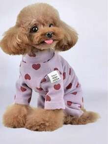 Ropa de otoño/invierno para mascotas perros, diseño de dibujos animados, adecuado para perros machos y hembras, cálido, de 4 patas, en color morado y azul, para perros pequeños como Teddy y Poodle - Multicolor - Ver 9