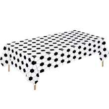 1件足球主题一次性塑料桌布，适合生日派对、节日聚会 - 彩色 - 查看 7