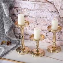 Iron Candle Holder Creative European Style  Metal Candlestick Holders For Table Home Holiday Decor - Yellow - View 3