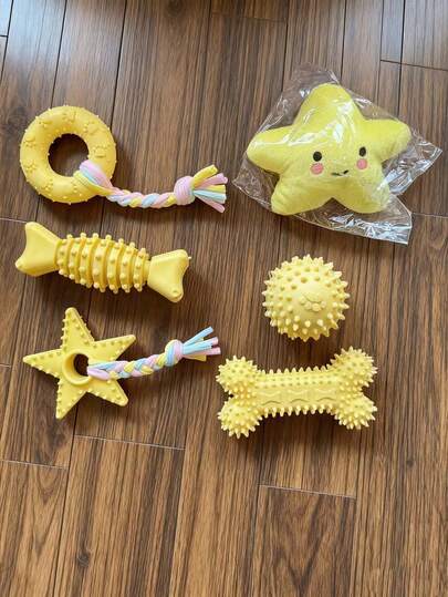6pcs Best-Selling TPR Dog Chew Toys - Indestructible, Teeth-Cleaning & Squeaky Toys For Dogs