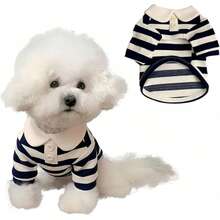 狗狗服装 - 贵宾犬、泰迪犬、约克夏犬、西施犬 Polo 衫、夏季连衣裙、条纹宠物 T 恤、柔软连帽衫、夏季 Polo 衫；狗狗服装 - 比熊犬、吉娃娃、条纹狗狗连帽衫、中小型狗狗降温背心 - 彩色 - 查看 18